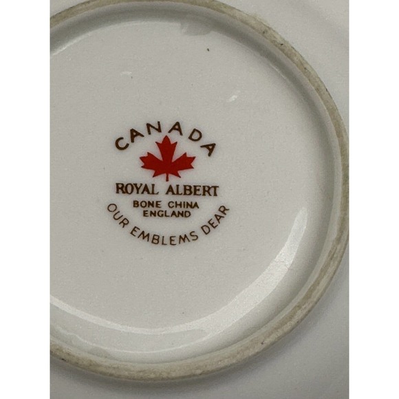 Royal Albert Canada Our Emblems Dear Ashtray Bone China England Flowers Vintage - Picture 4 of 5